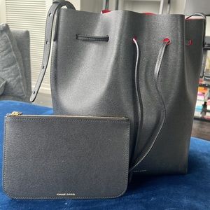 Large Mansur Gavriel Bucket Bag in Saffiano Leather